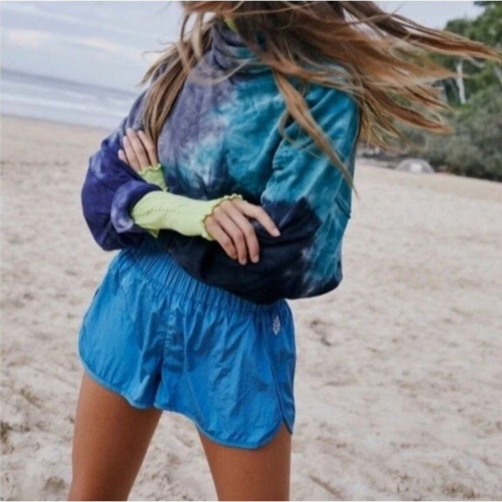 Free People Movement The Way Home Shorts Blue Sz S Lined